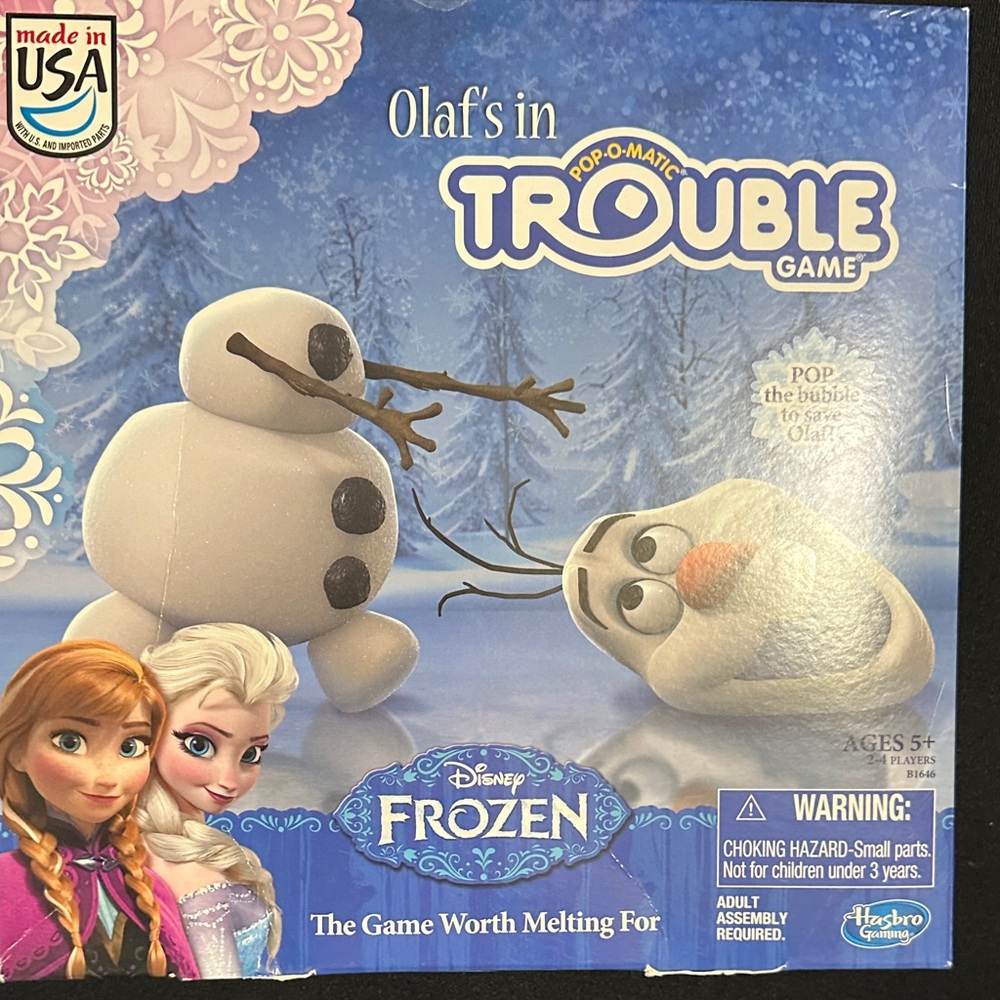 Disney Frozen Olaf's Pop-O-Matic Trouble Game - Blue and White